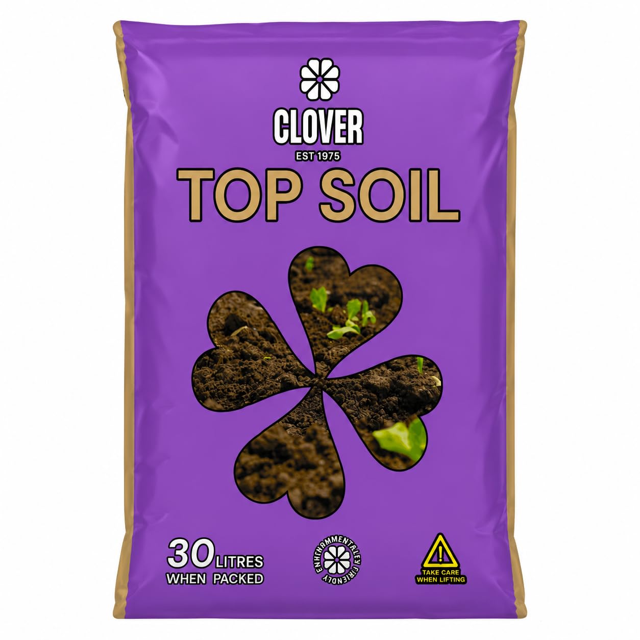 Clover Top Soil 30 Litre Multi-Purpose Garden Soil for Flowers, Lawns, Beds, Borders, Pots, Raised Beds & Vegetable Planting
