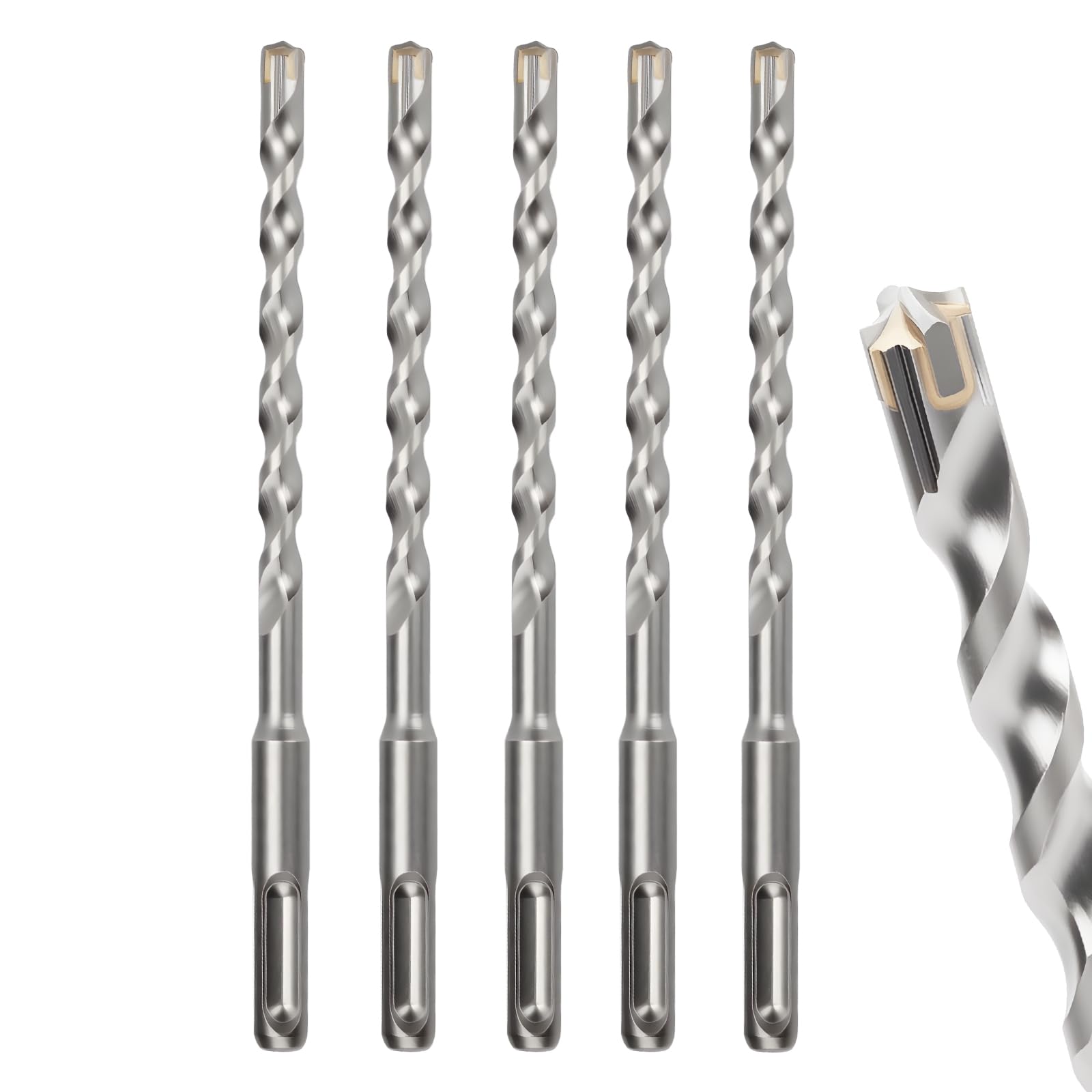 MOXPIFY 8mm Masonry Drill Bit 160mm Long, Hammer SDS Drill Bit for Reinforced Concrete, Brick Walls, SDS Plus Shank (8mm x 160mm x 5) โ image 1
