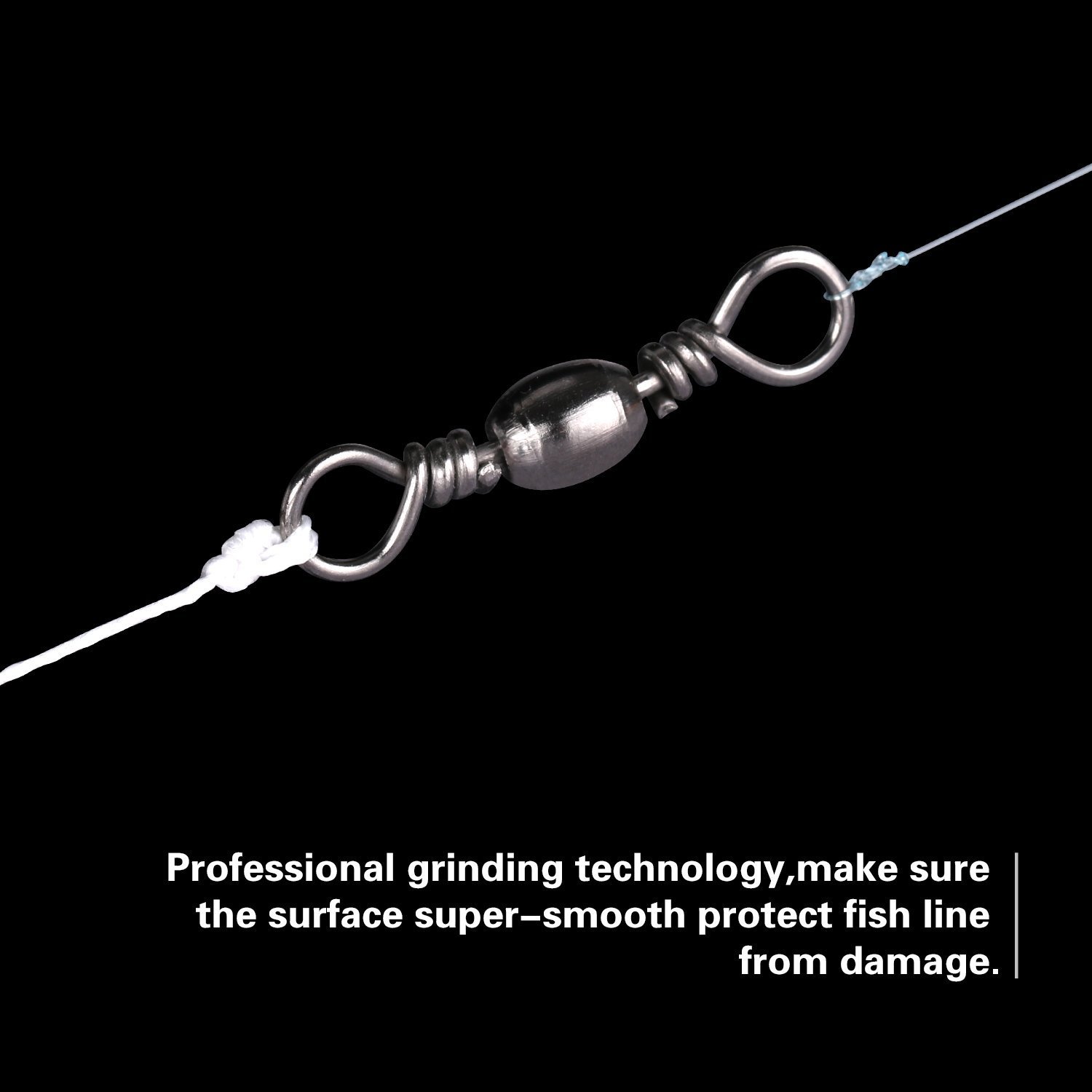 100pcs Fishing Barrel Swivel Extra Strong Ball Bearing Fishing Swivels Accessories Tackle (4#)