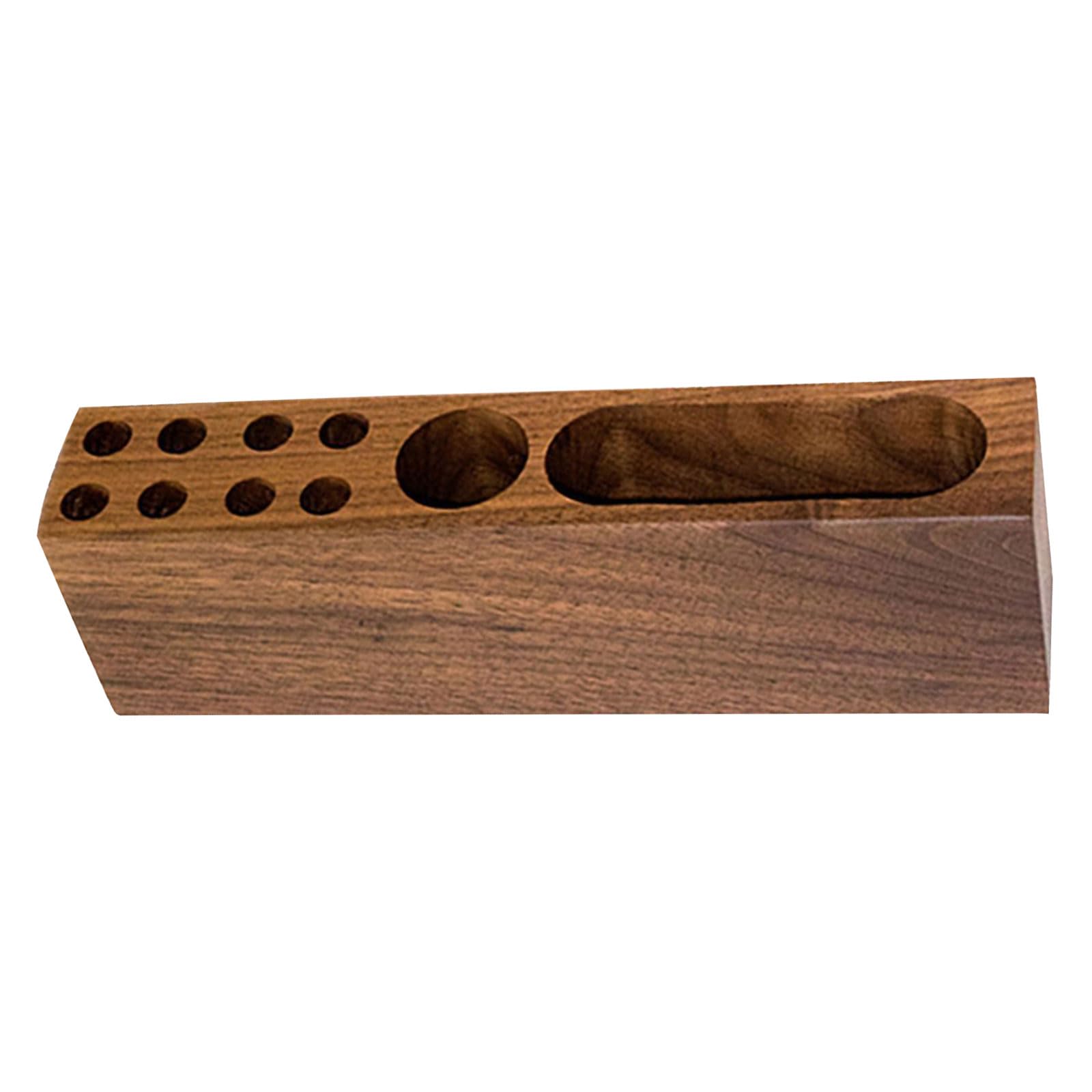 Kaeltsyn Wooden Pen Organiser with Business Card Stand Multipurpose Desk Storage Container for Home Offices Organization Traditional Wooden Planner