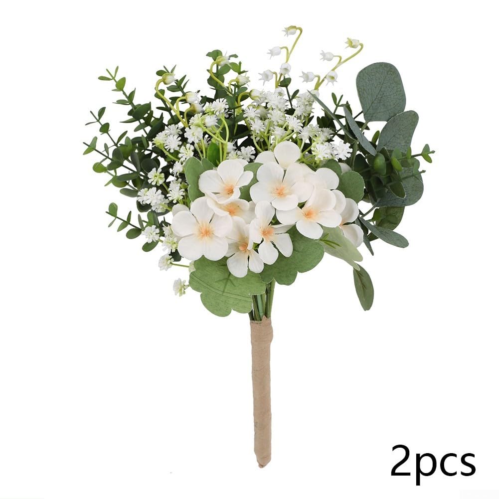 Künstliche Blumenstrauß Seide 40x25cm Realistisch(White)