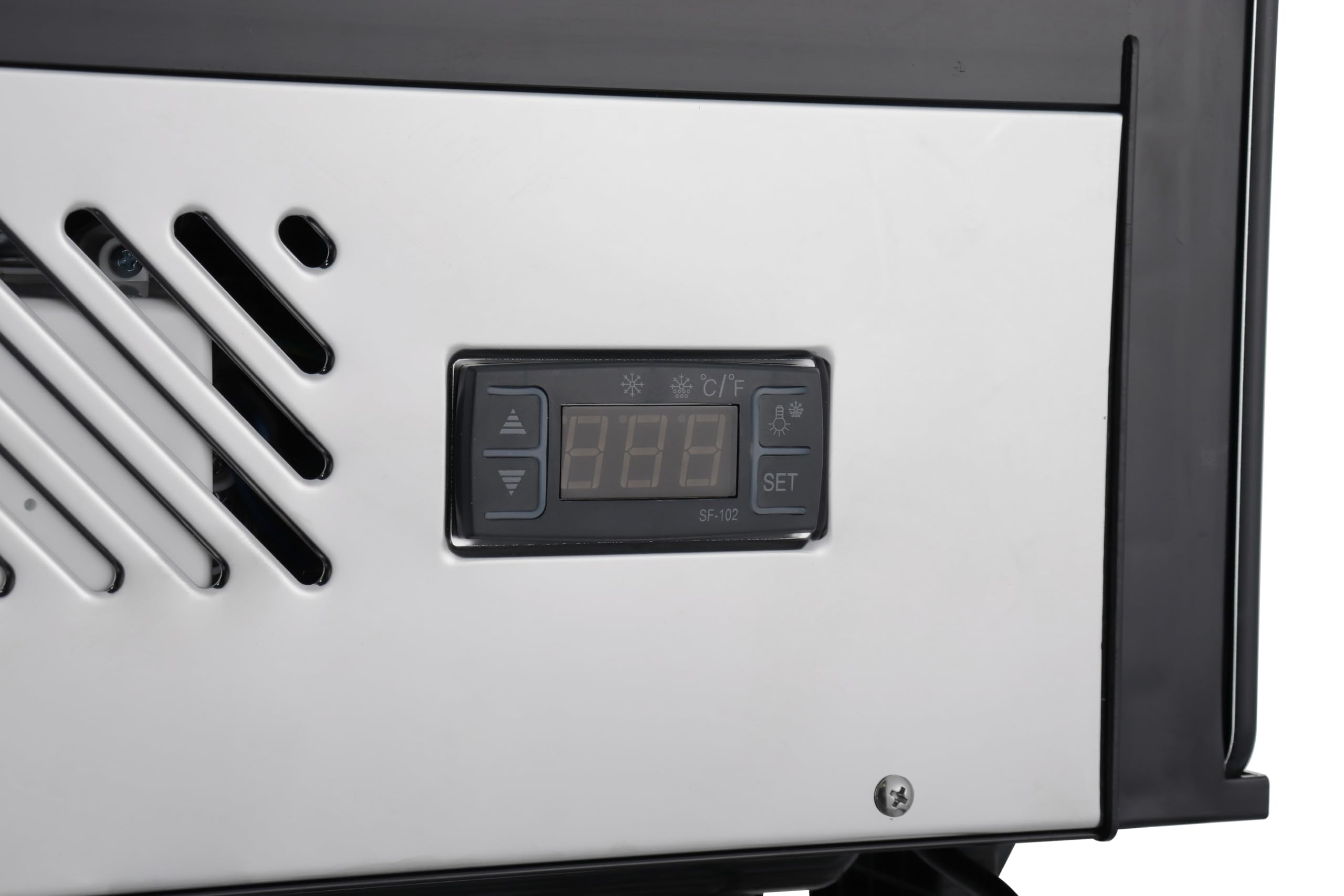 METRO Professional Vetrina refrigerata orizzontale GCV1200R, acciaio inox/vetro, 207 L, raffreddamento ventilato, 400 W, 2 ripiani, argento/nero