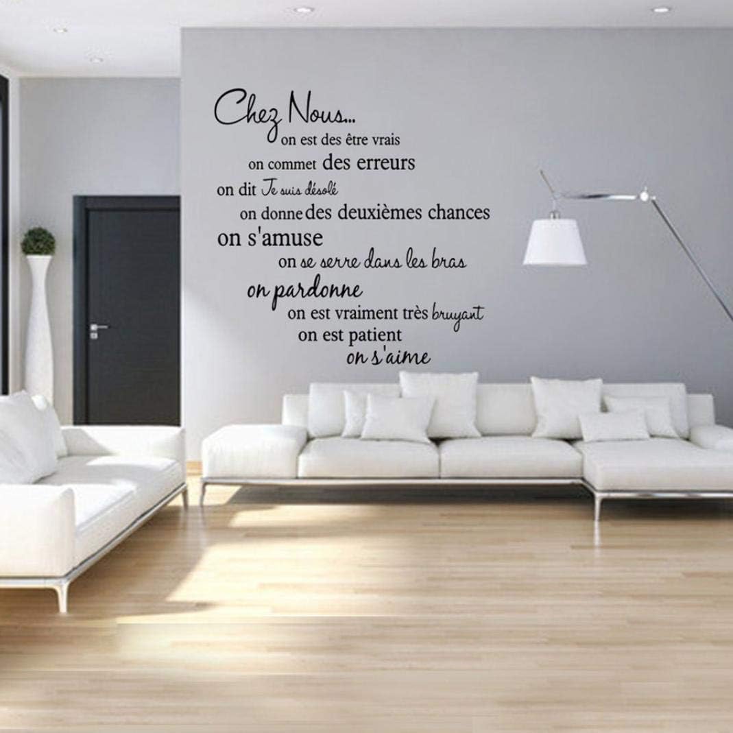 everd1487HH French Motto Phrases Adhesive Wall Sticker Bedroom Living ...