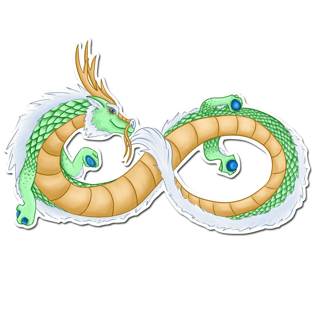 Amazon.com: Infinite Luck Dragon, Lucky Noodle Dragon - Vinyl Decal for  Indoor or Outdoor use, Cars, Laptops, Décor, Windows, and More (14in Wide)  : Automotive
