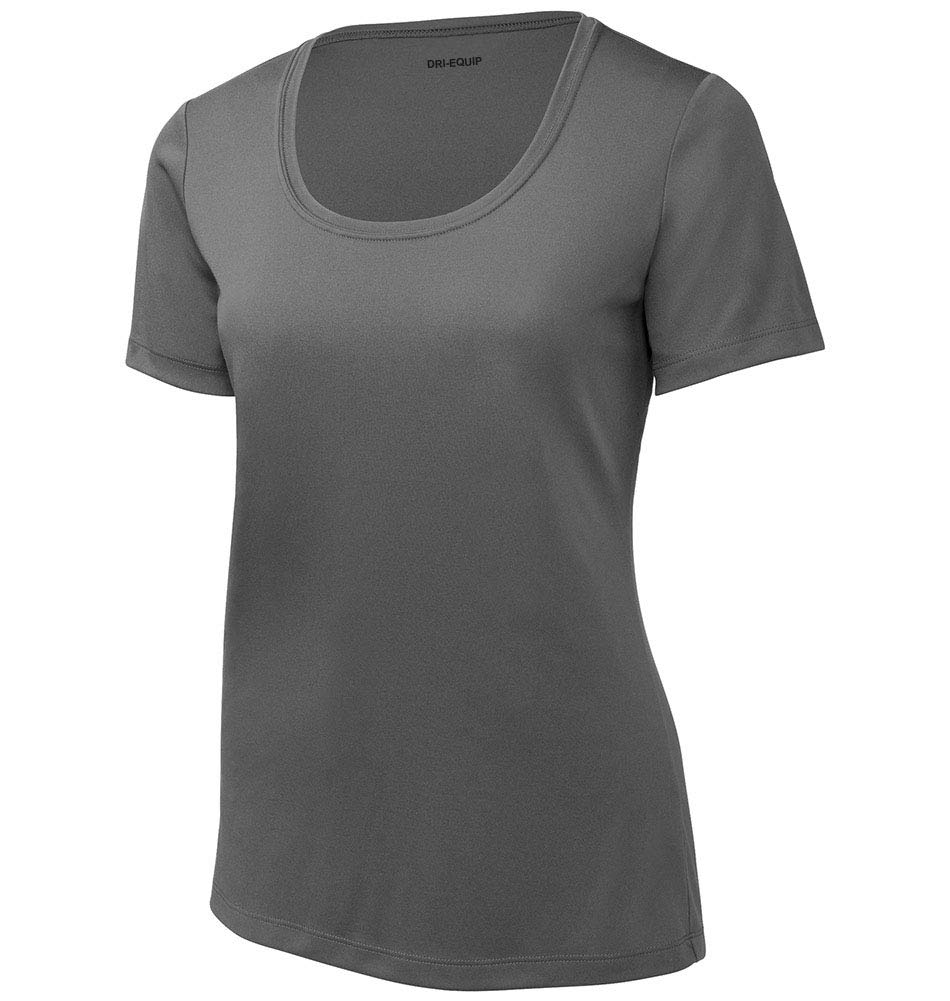 Dri-Equip Ladies UPF 50 UV Sun Protection Performance Short Sleeve T-Shirt-S-DarkSmokeGrey