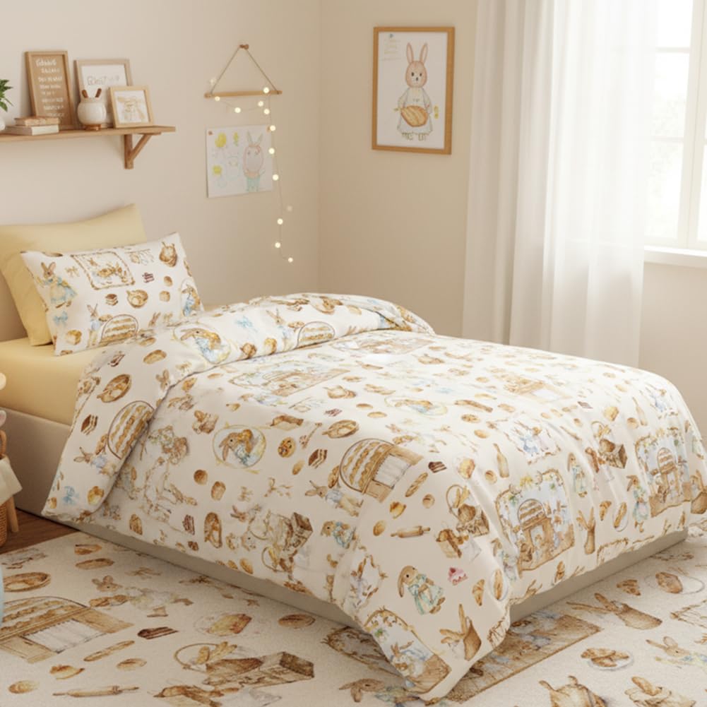 Nayoroom Bettwäsche 135x200 Jungen Kinder Braun Dackel Bettbezug Kinderbettwäsche mit Reißverschluss