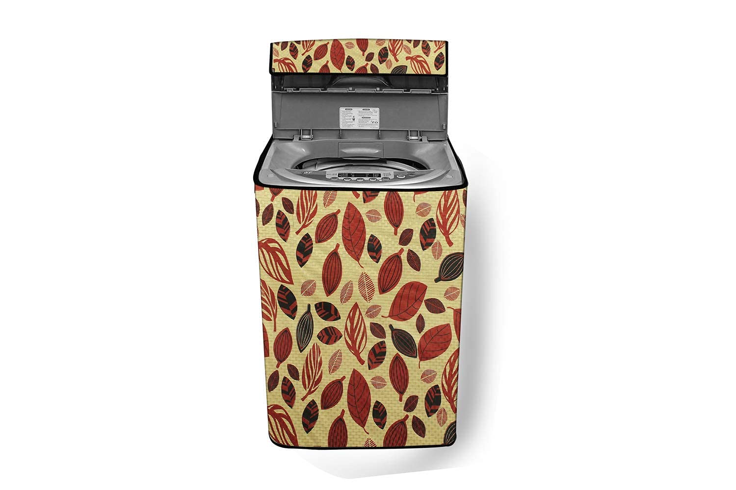 Washing Machine Cover Fully-RED-Big-Leaf-7.2KG