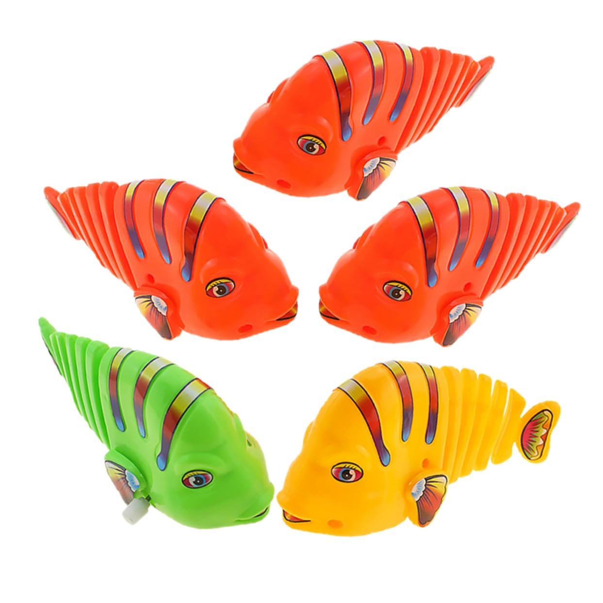 BESPORTBLE 5pcs Wind-up Swinging Fish Toys Boys and Girls Clockwork Toys Perfect for Party Festival Random Color