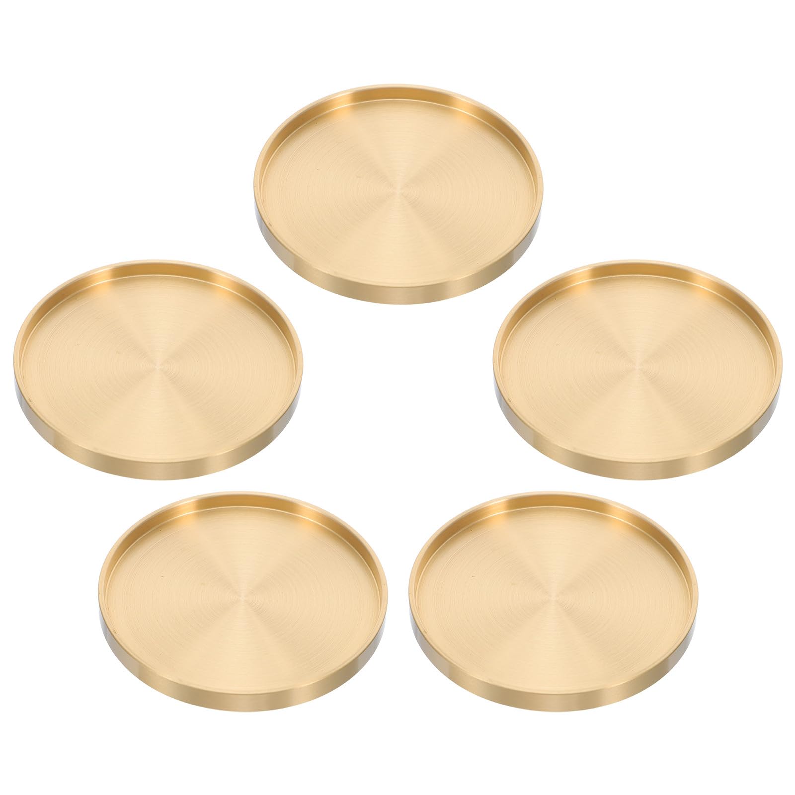 Sous-tasses en cuivre doré pour tasses à café, set de 5 pour l'art de la table au restaurant
