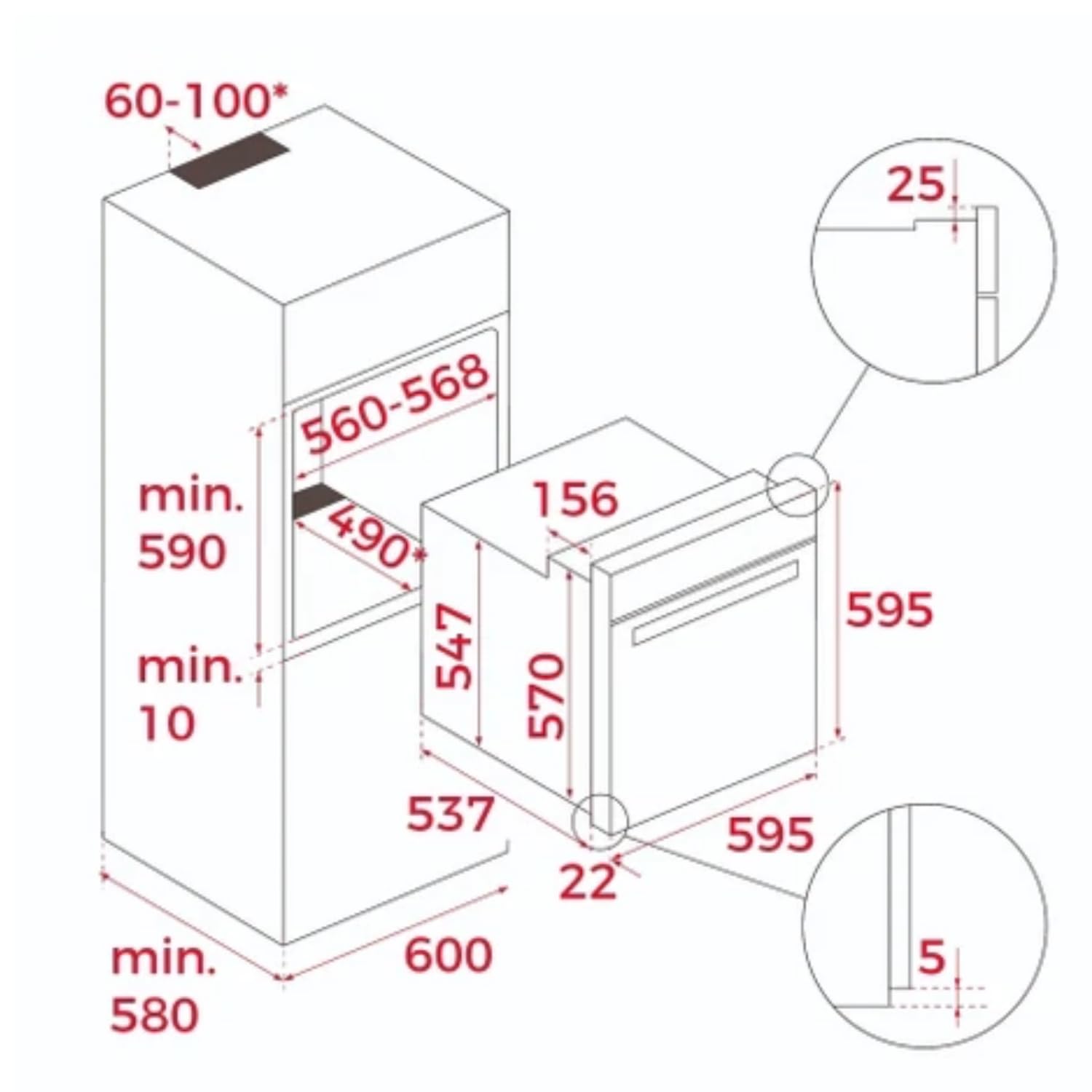 TEKA Horno Convencional Grill Eléctrico, Mandos Mecánicos, 60 cm, 75 l