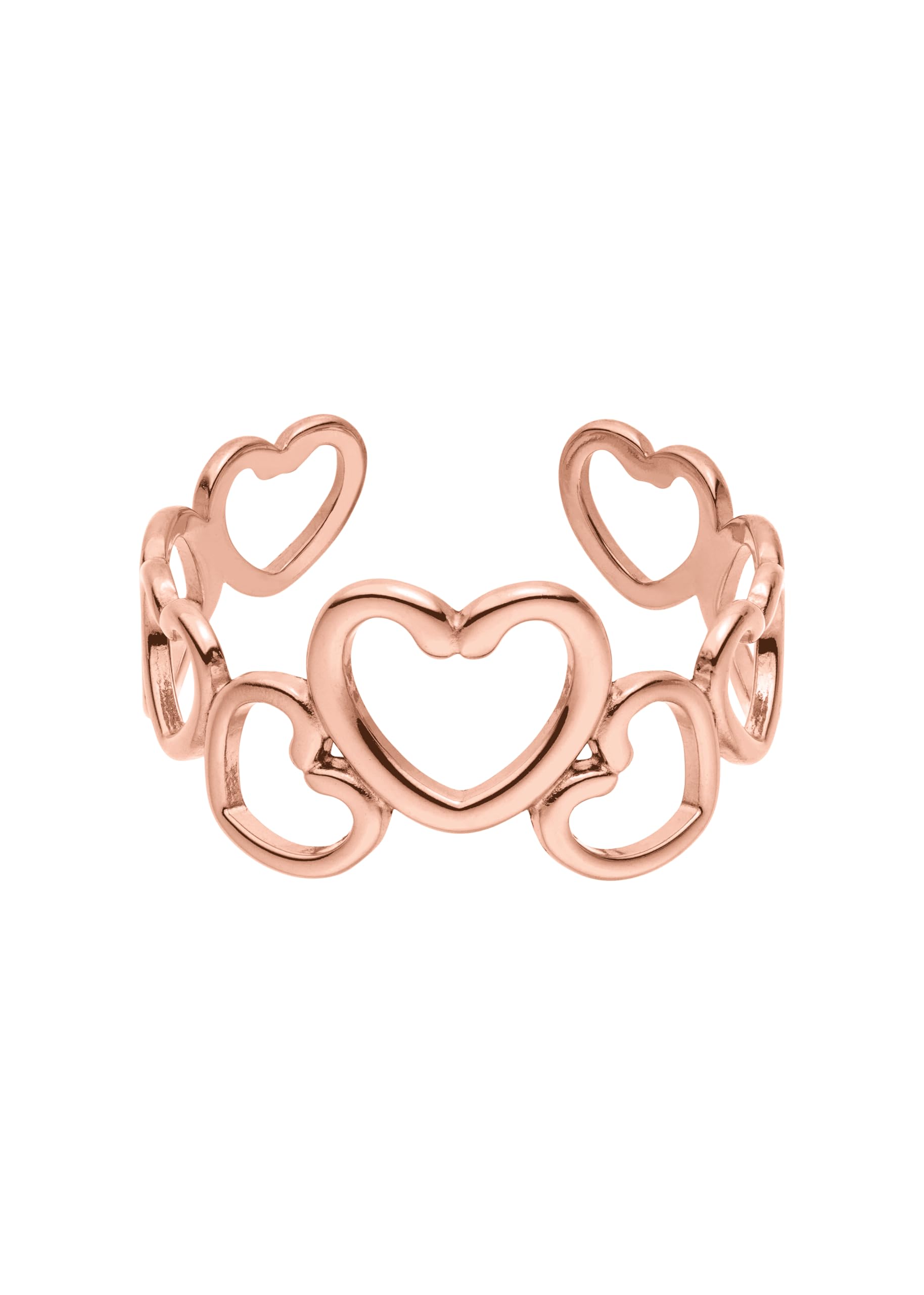 Purelei Heartbeat Ring Damen – Verstellbar, Edelstahl, filigraner Schmuck mit Herzen, wasserfester Fingerring, 14K vergoldet, 18K rosévergoldet oder silber, Größe 55–62
