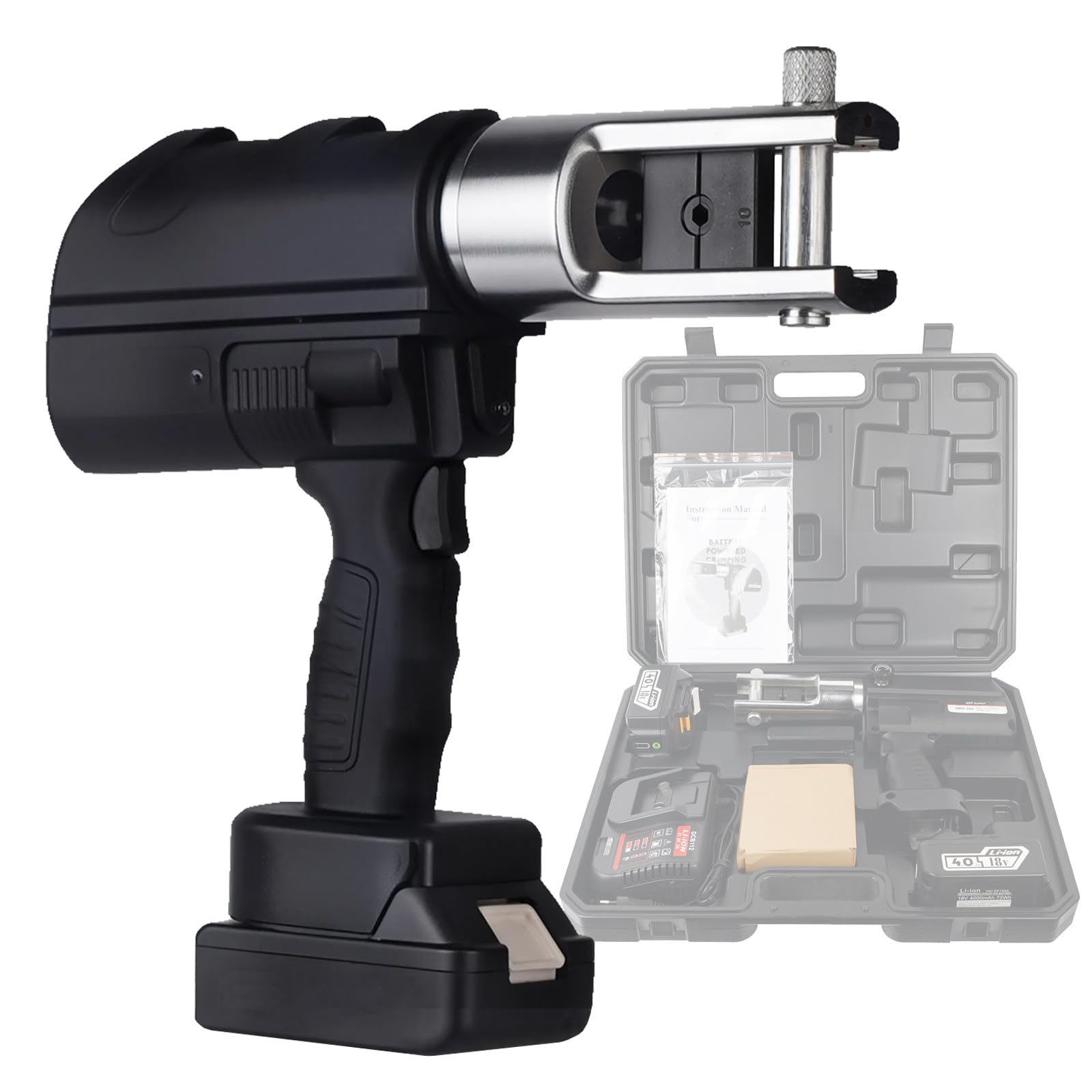 AYCDL Battery Operated Electric Hydraulic Crimper Tool, Cordless Professional Crimping Kit, Portable Hydraulic Wiring Plier
