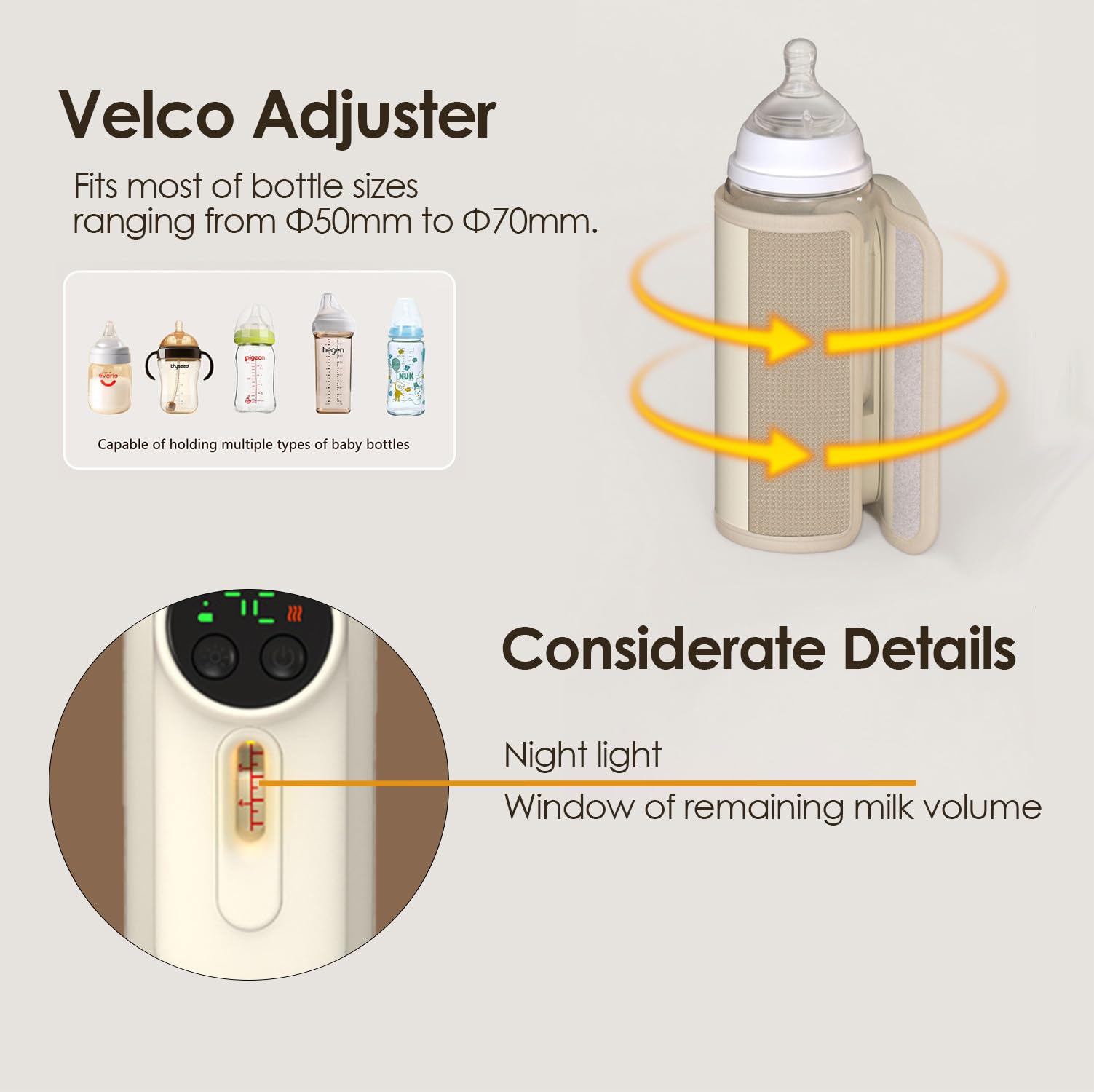 Cozytots Portable Wireless Bottle Warmer, 350 ml, Baby Bottle Warmer, Portable USB Thermos, 37 to 55 °C, Portable Kettle with Adjustable Temperature