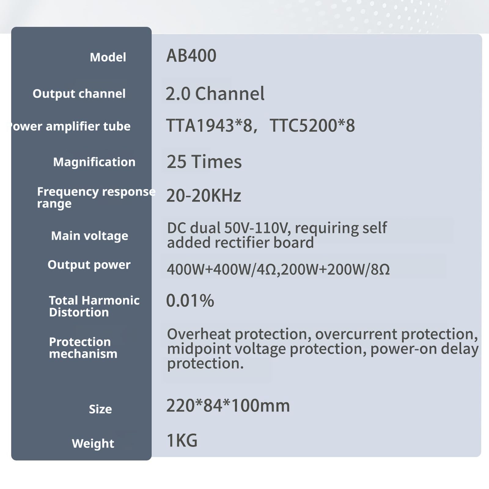 Scheda amplificatore digitale TTA1943 / TTC5200 a doppio canale, 400 W + 400 W, modulo di potenza per home theatre, modulo audio digitale a doppio canale, per home theatre