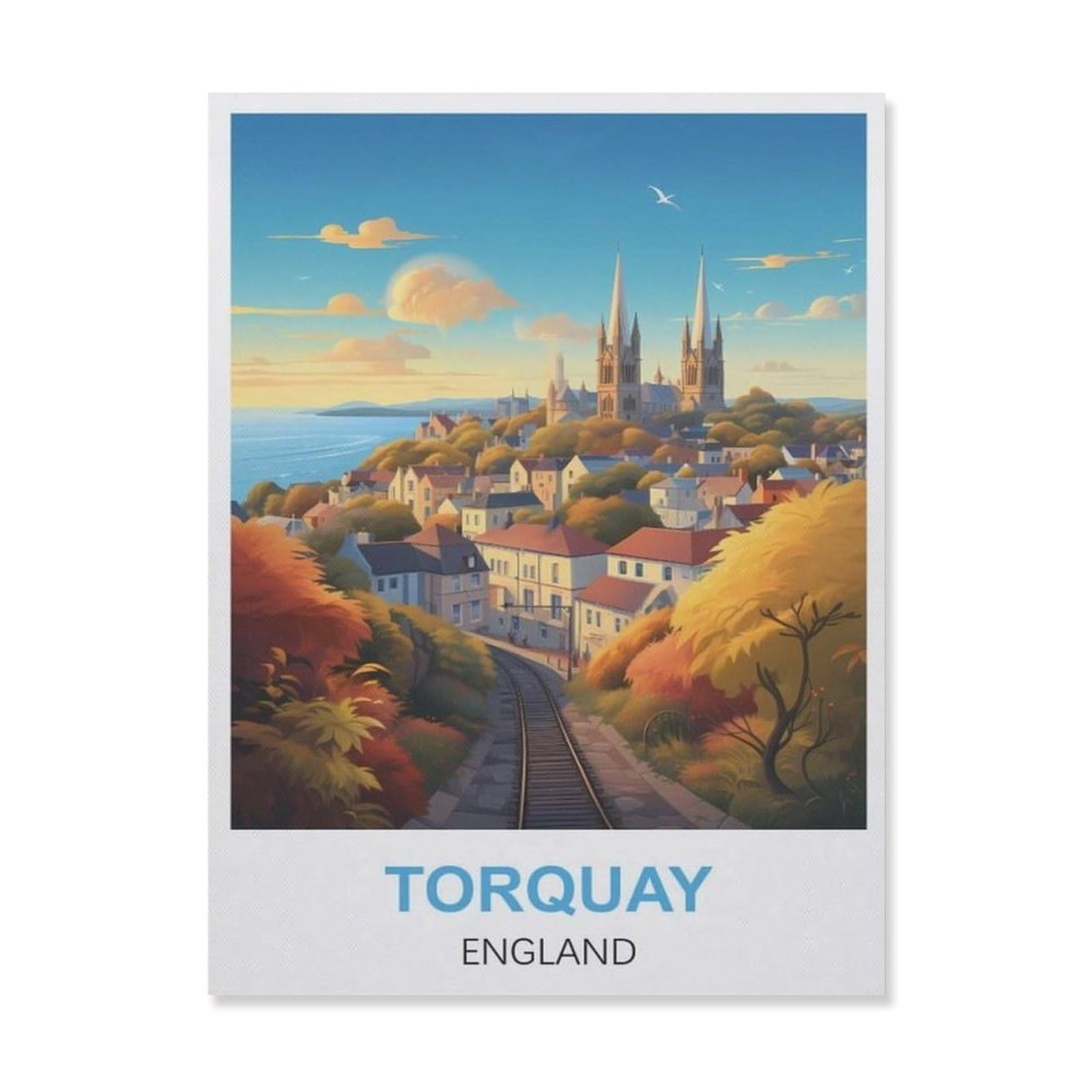 Funny Metal Tin Signs，Torquay England(15x30cm）