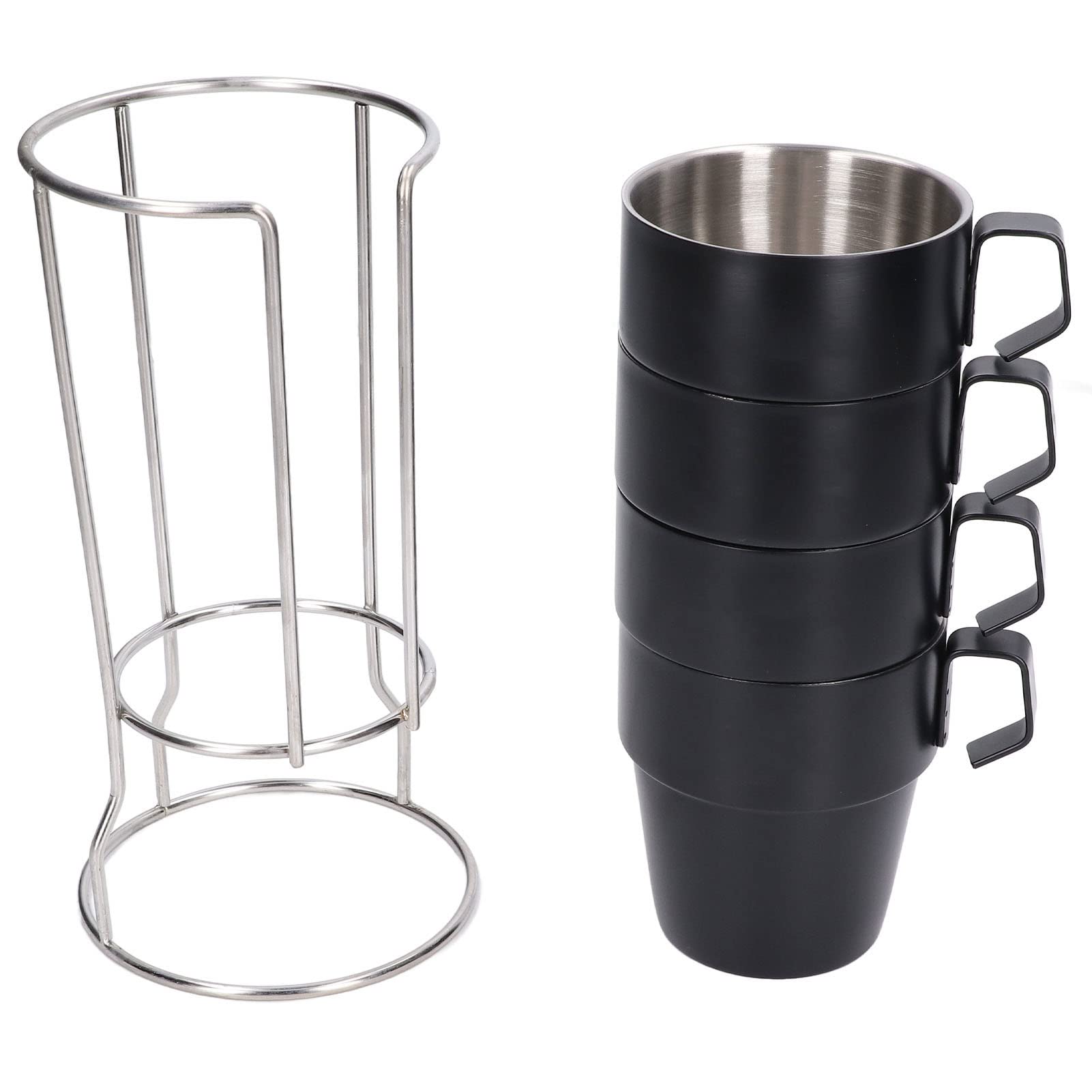 Fafeicy Kaffeetasse Edelstahl Becher Set 4 Stück 300 Ml Doppelwandig für
