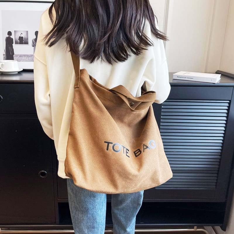 Canvas Retro Tote Bag - Large Capacity Commuter Handbag and Shoulder Bag - Image 5