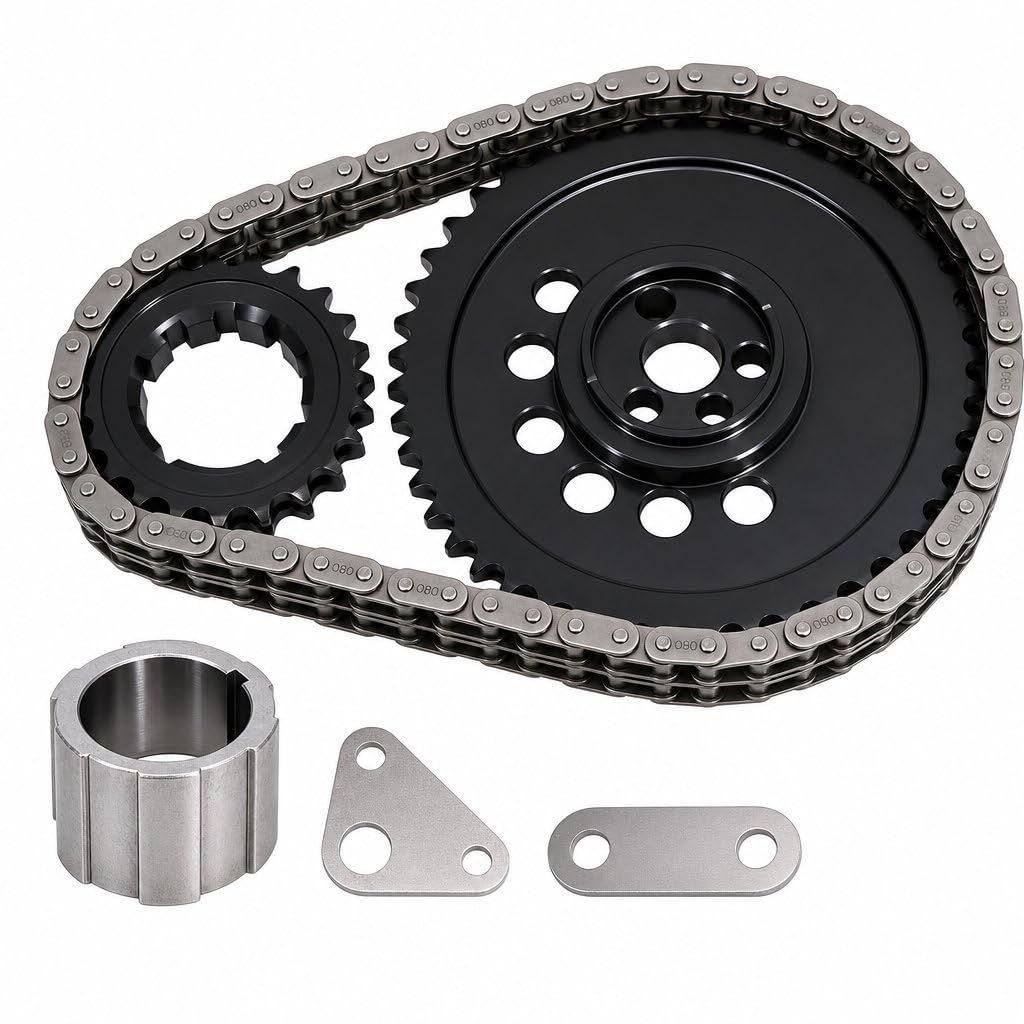 7106 Billet - Catena di distribuzione in acciaio, regolabile, per Chevrolet Gen IV LS w/58X Reluctor