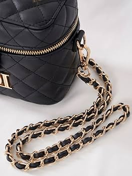 Amazon.co.jp: Darichキルティングスクエアミニバッグ (BLKゴールド