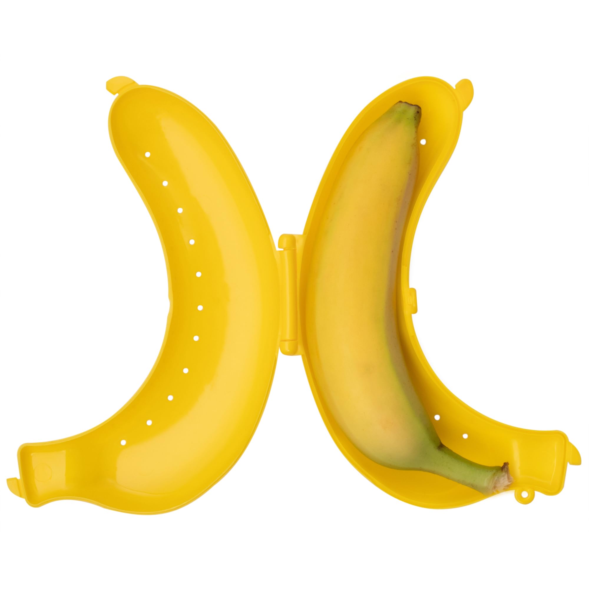 Hardys Yellow Banana Holder - Durable Lunch Box, Snack Containers, Airtight Banana Case Fruit Holder - Bpa Free Plastic, Non-Toxic, Ideal For School, Work, Travel, Easy To Clean