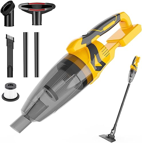 Aspiradora de mano inalámbrica de 200 W para batería DEWALT de 20 V máxima, aspiradora portátil para pelo de mascotas, suelos de madera, alfombras,