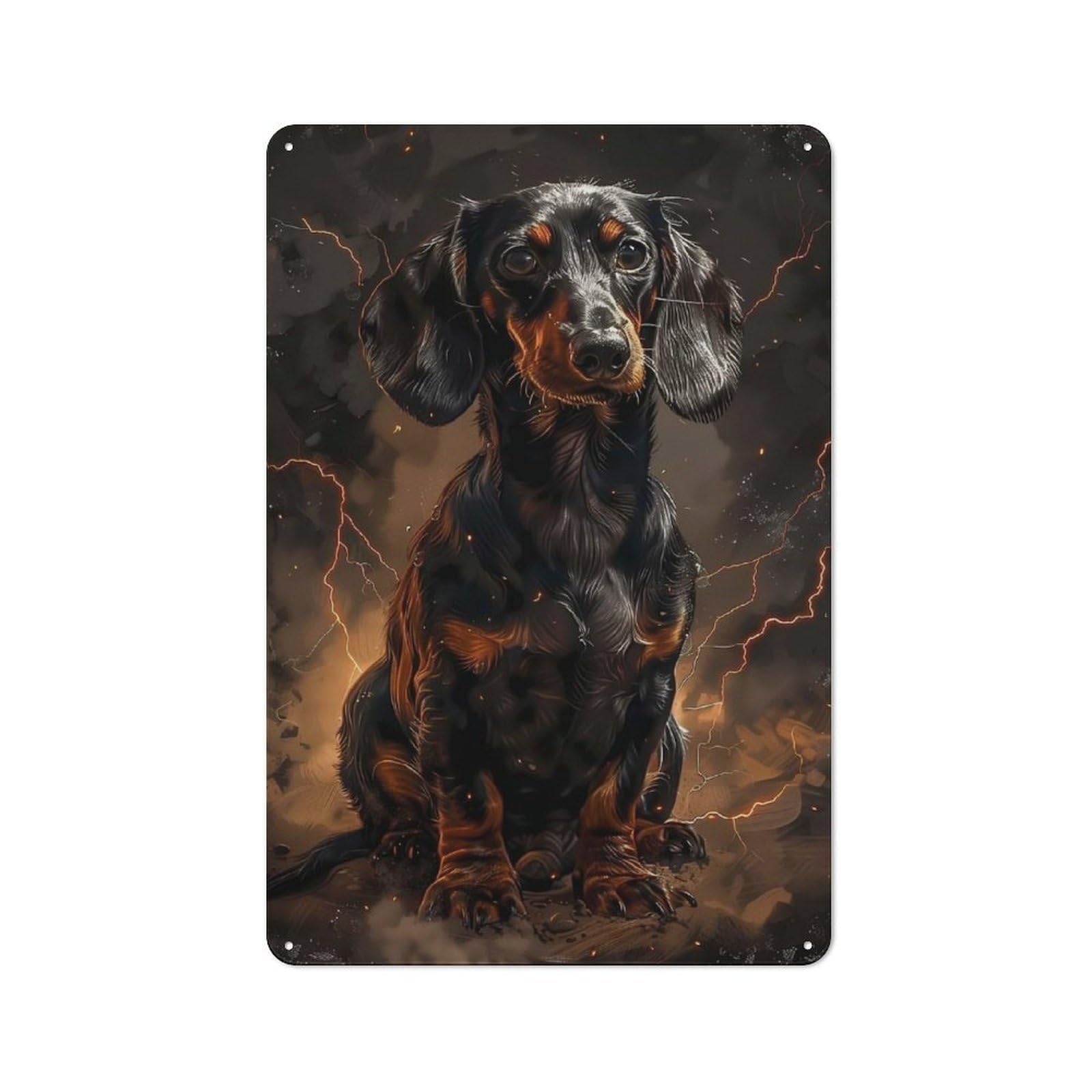Junmoney Animal Majestic Dachshund Rustic Tin Wall Plaque 30X20cm For Garage Or Workshop, For Home Interiors, Feature Walls And Decorative Displays