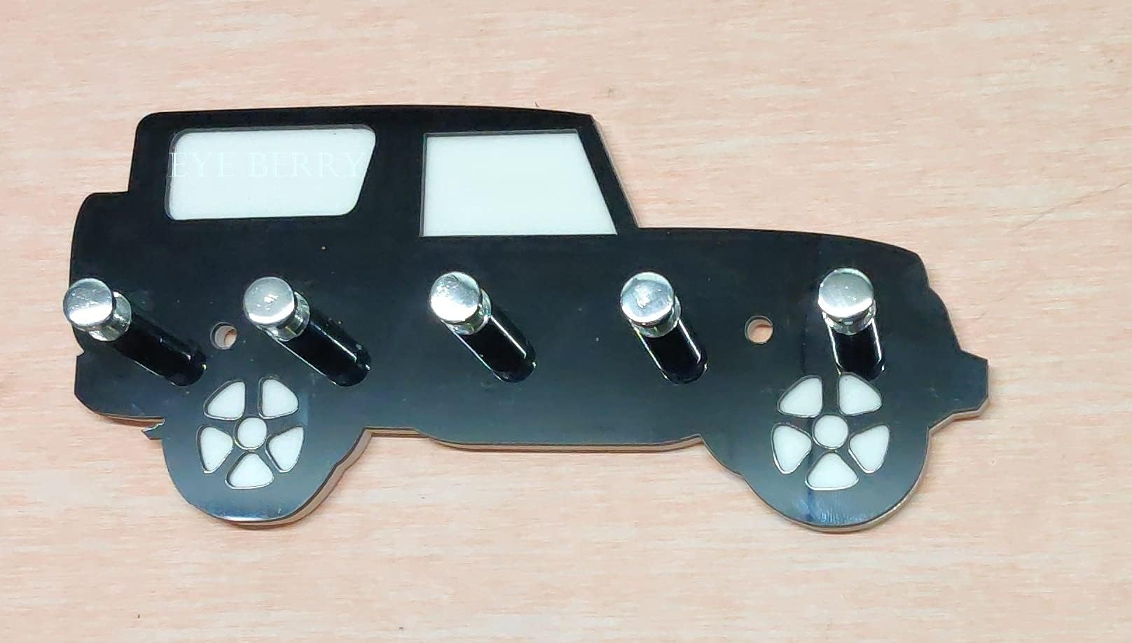 EYE BERRY BASI SALES WITH MISCELLANEOUS DEVICE Exclusive Thar Acrylic keyhook/Stand/Holder Black and White 5 Hook for Home/Office