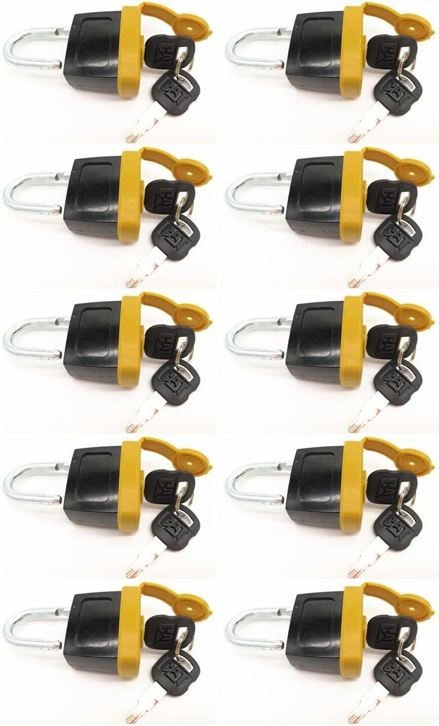 10set Padlock with Key 246-2641 5P8500 for Caterpillar CAT Fuel Cap 7X7700 /1428828 20103300 2849039