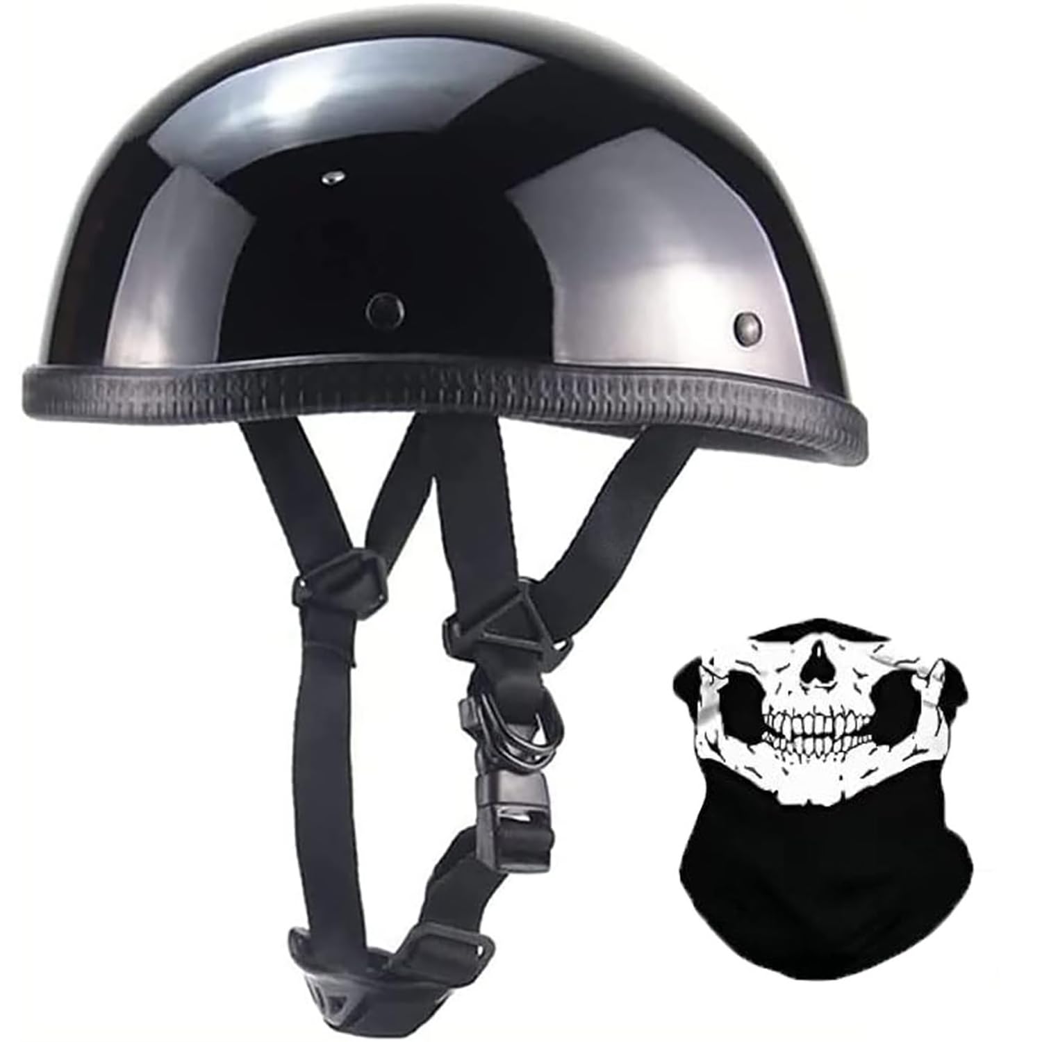 Beanie Motorcycle Half Helmet German Style Ultra-Thin Motorcycle Half Helmet Cruising Skull Cap Small Electric Helmet,DOT Approved for Men Women Retro Open Face Bike-Helmets