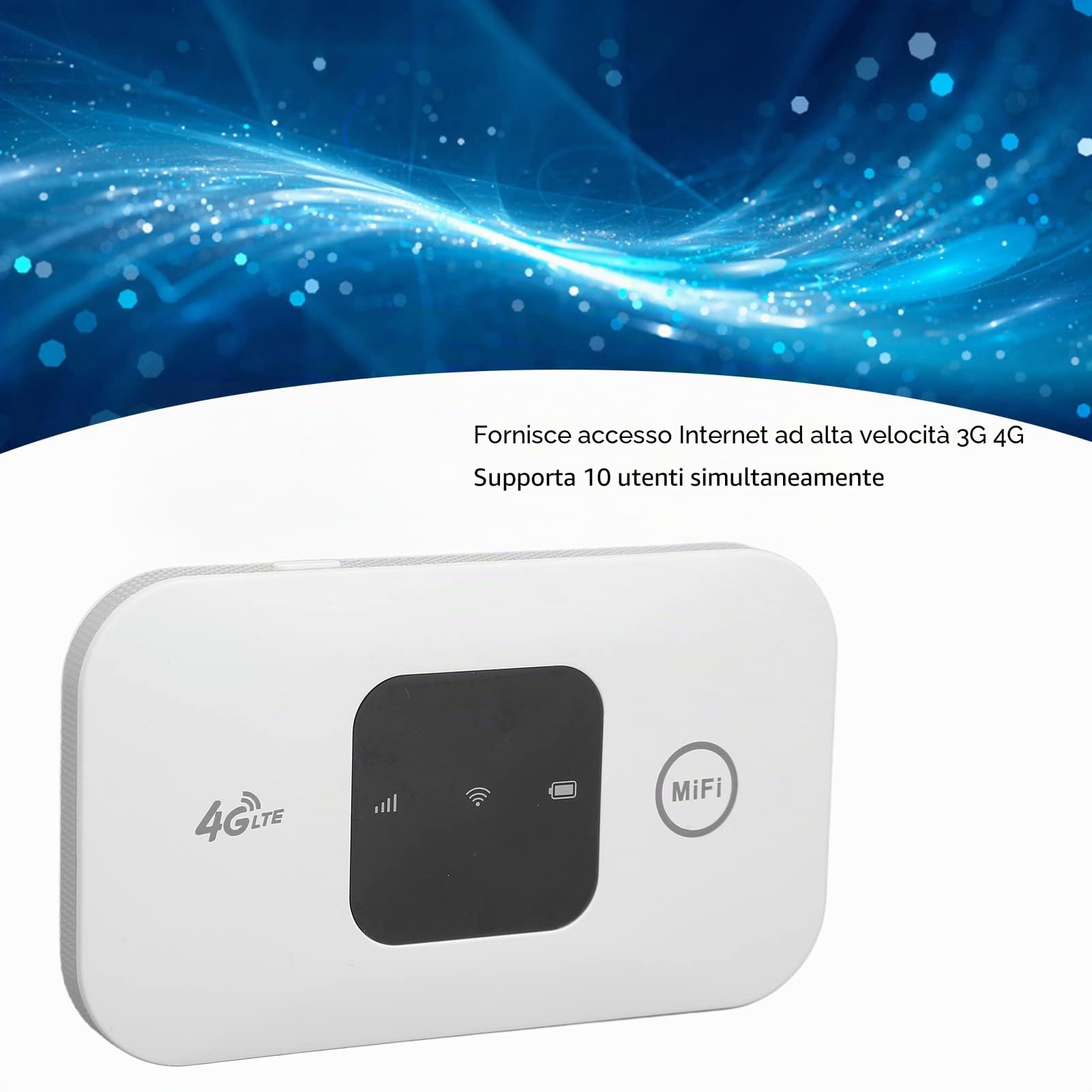 Pavv Router di Rete Wireless, Hotspot Internet 4G LTE Tascabile con Slot per Scheda SIM, Display a LED, 2100 mAh, 10 utenti collegati, dongle Modem WiFi per Telefono Computer Portatile