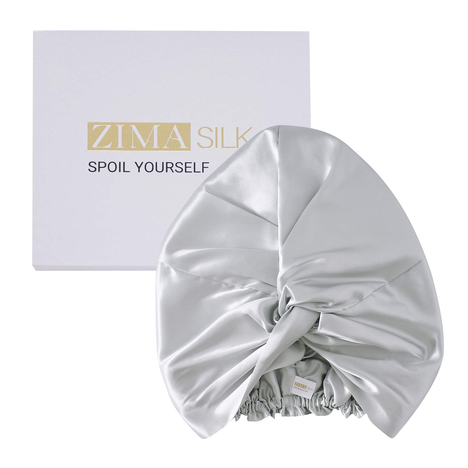 ZIMASILK 22 Momme 100% Mulberry Silk Bonnet for Sleeping & Women Hair Care, Highest Grade 6A Silk Hair wrap for Sleeping with Premium Elastic Stay On Head (1Pc, Light Grey) ZIMASILK 22 Momme 100% Mulberry Silk Bonnet for Sleeping & Women Hair Care, Highest Grade 6A Silk Hair wrap for Sleeping with Premium Elastic Stay On Head (1Pc, Light Grey)