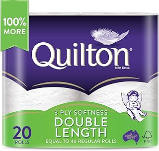 Quilton 3-Ply Double Length Toilet Tissue 20 pack
