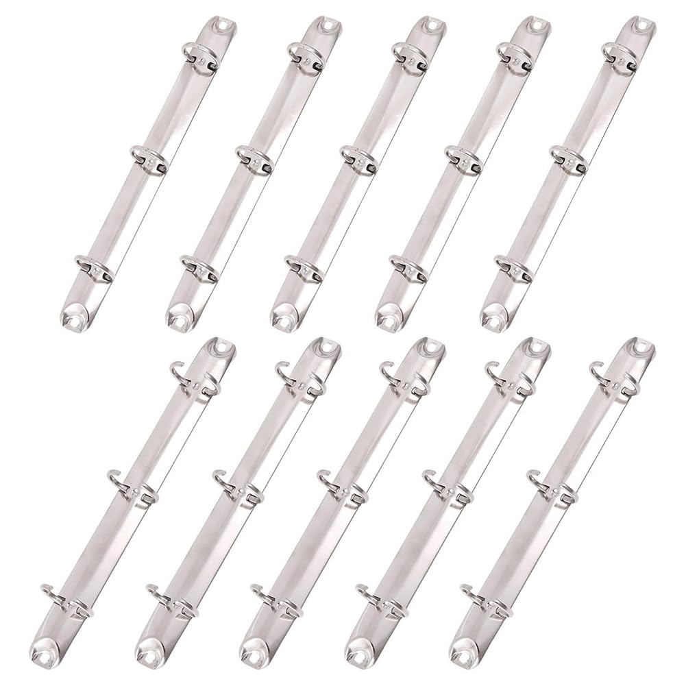 CosyCaya 10Pcs A5 Notebook 3-Ring Binder Mechanism Letter Size Holes 20mm Metal Loose Leaf Binders Spine-Combs