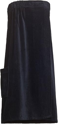 Toallas de baño de felpa con bolsillo para mujer, toalla de spa, Negro -