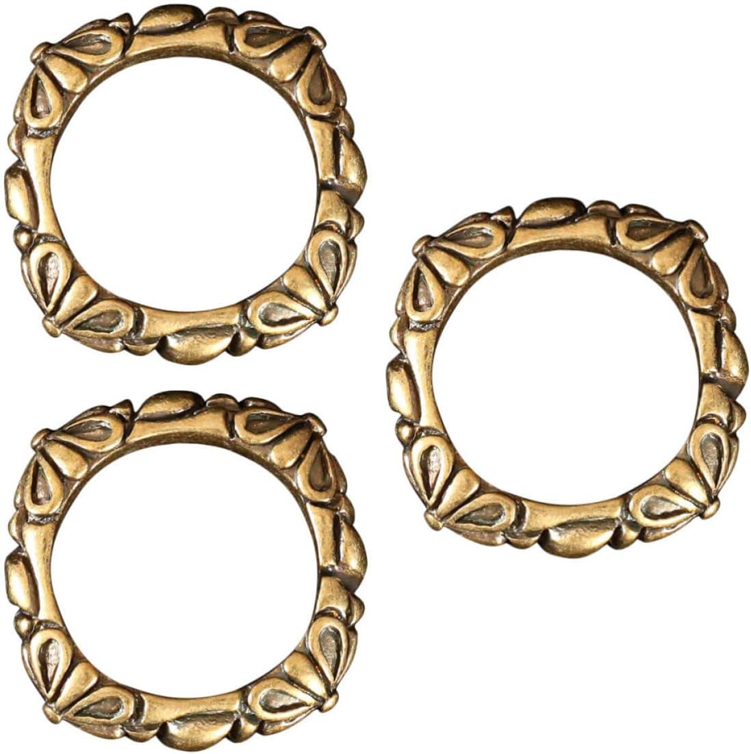 Healifty 3pcs Brass Grass Ring Key Chain Charm Decorative Home Accent