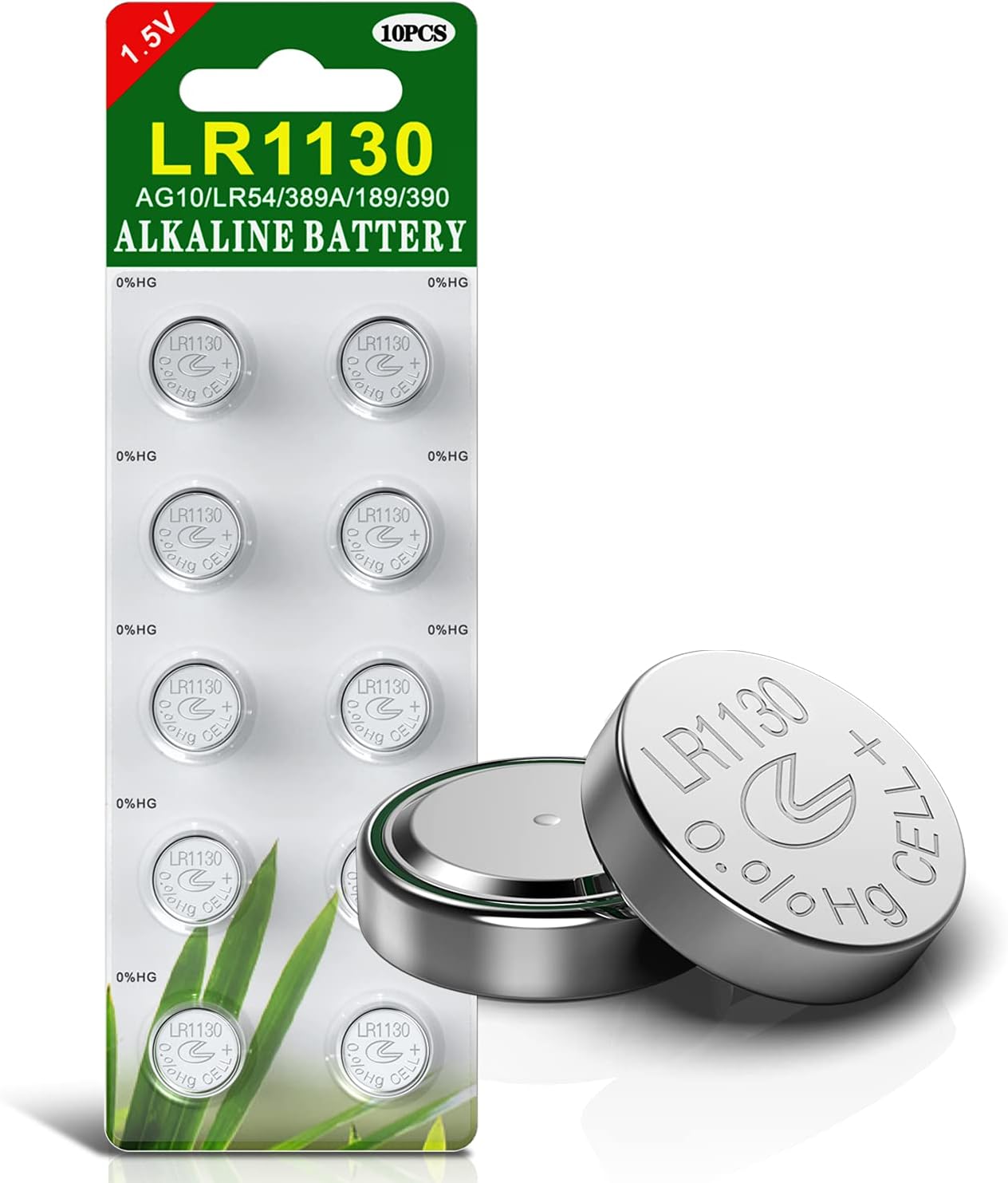 GutAlkaLi LR1130 Battery Pack of 10 1.5V AG10 Batteries for Watches