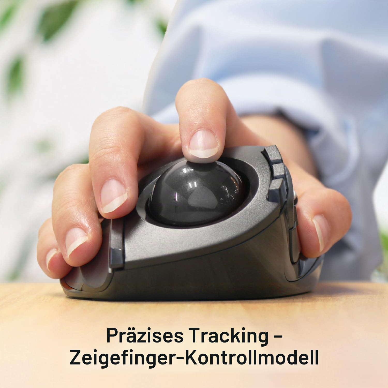 ELECOM DEFT Trackball Maus, 2.4GHz Drahtlos, Fingergesteuert, 8-Tasten-Funktion, Ergonomisches Design mit 34mm Glatter Kugel, Für PC/Laptop, Kompatibel mit Windows 11/MacOS, Modell M-DT2DRBK