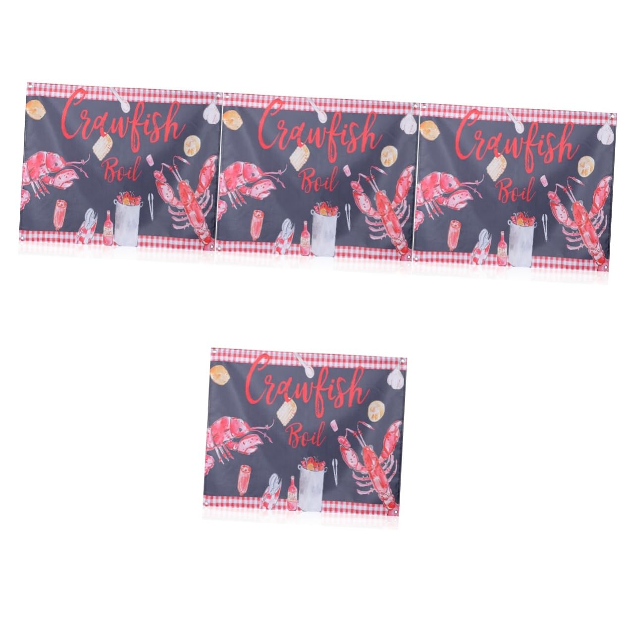 Bannière d'anniversaire homard VANZACK en polyester pour fête tropicale