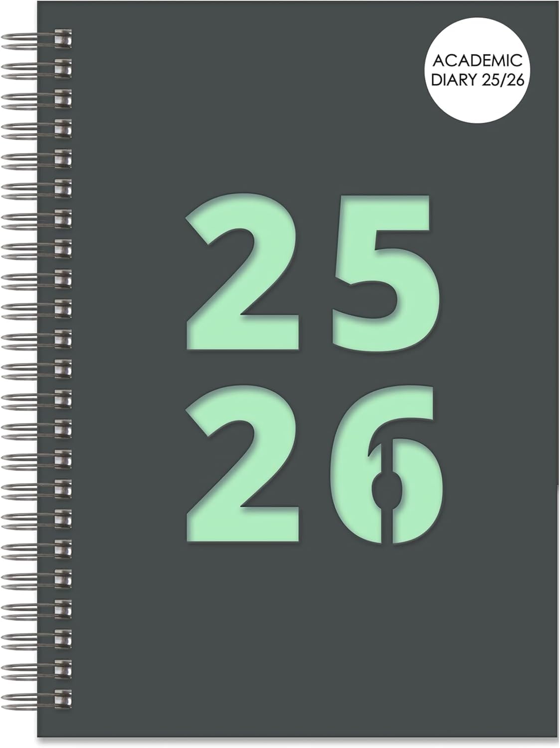 2026-2027 Academic Diary Wiro A5 Size Week to View Spiral Cover Diaries Mid Year Die Cut Cover Planner (Light Blue)