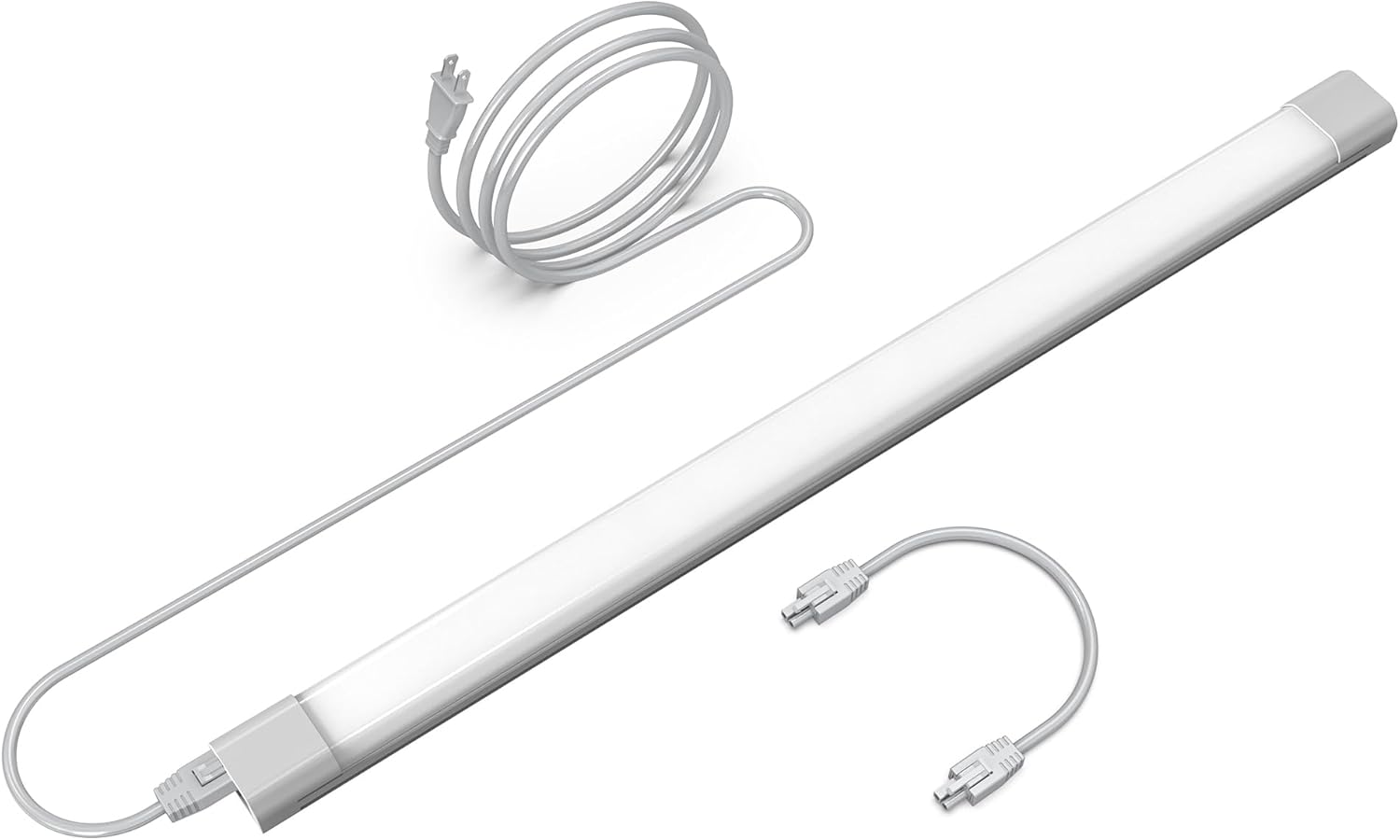 24" Plug-in LED Under Cabinet Lights, 12.5W 1000LM 3000K, Dimmable Kitchen Lighting, Easy Install with 5FT Power Cord and 12" Linking Cord, Connect Up to 15 Units, YT-4101-24 24 inch 1