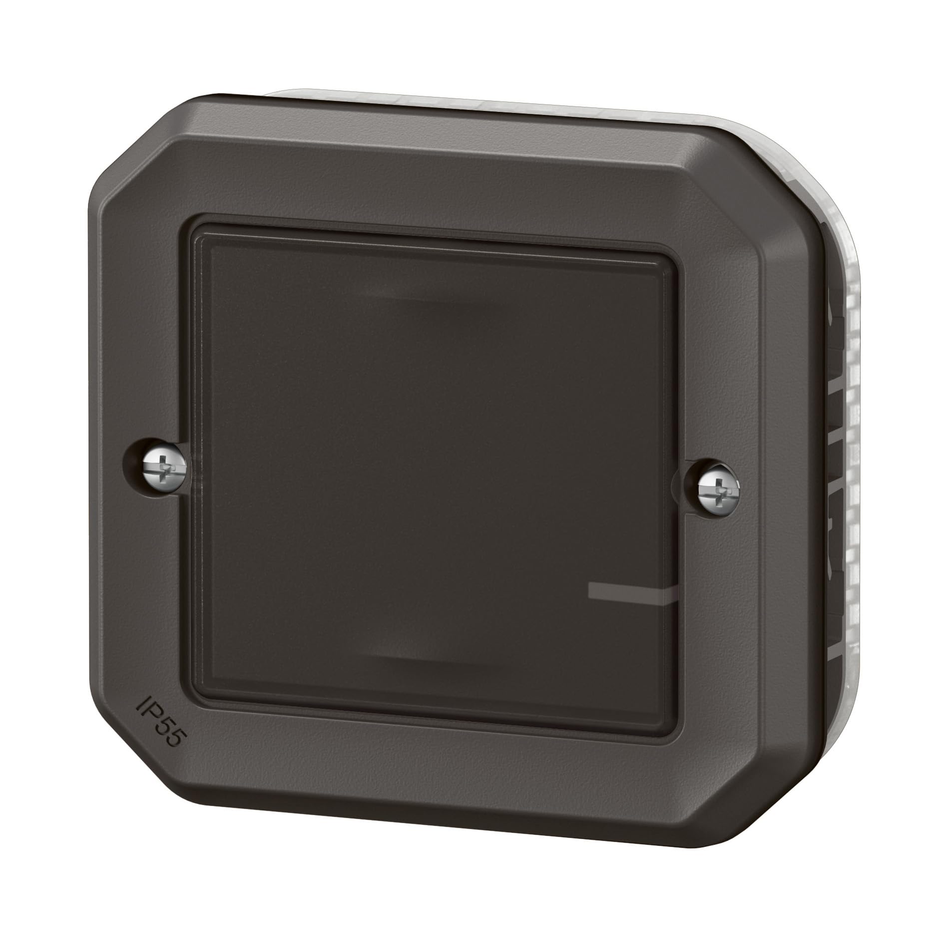 LEGRAND, Plexo New Connected-Feuchtraum-Aufputz-Lichtschalter, Dimmfunktion, Smart-Home, Home+Control-App, Sprachsteuerung, ohne Neutralleiter, 5-125W, LED-komp., IP55-IK07, Farbe: Anthrazit., 069895L