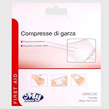 My Doct Compresse Di Garza Sterili% Cotone, Colore, Maxi Pack Pezzi, Bianco, 10x10 cm, 100 Unità