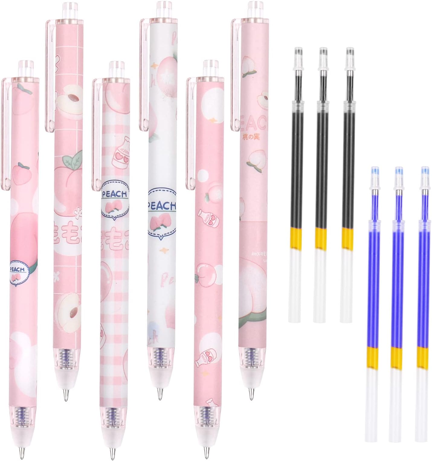 Vicloon Erasable Gel Pens, 6pcs Rollerball Erasable Pens, 0.5mm