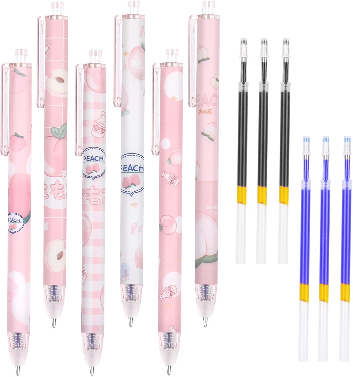 Vicloon Erasable Gel Pens, 6pcs Rollerball Erasable Pens, 0.5mm