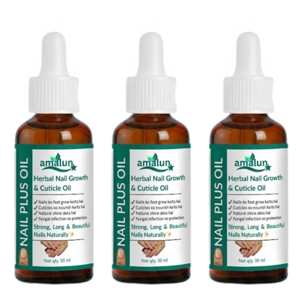 Nail Plus Oil | Herbal Nail Growth & Cuticle Oil | Strengthens Weak & Brittle Nails | Nourishes Cuticles | Helps Repair Damaged Nails | Natural Nail Care Oil for Men & Women | 30 ml (Pack of 3)