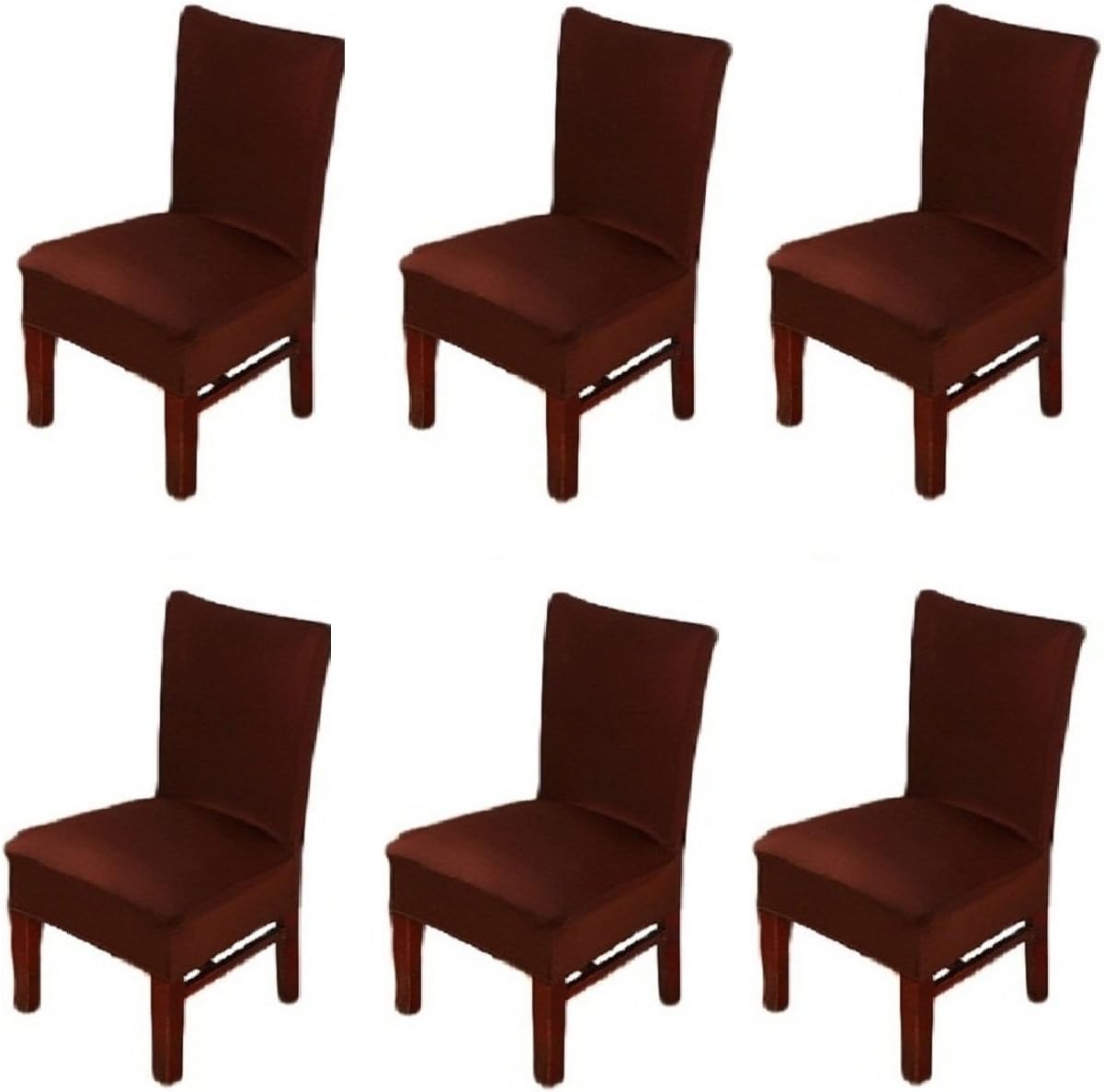 FLYPARTY 6X Universal Stretch Spandex Removable Washable Short Dining Chair Cover Protector Seat Solid Slipcovers for Hotel,Dining Room,Ceremony,Wedding etc(Gold)