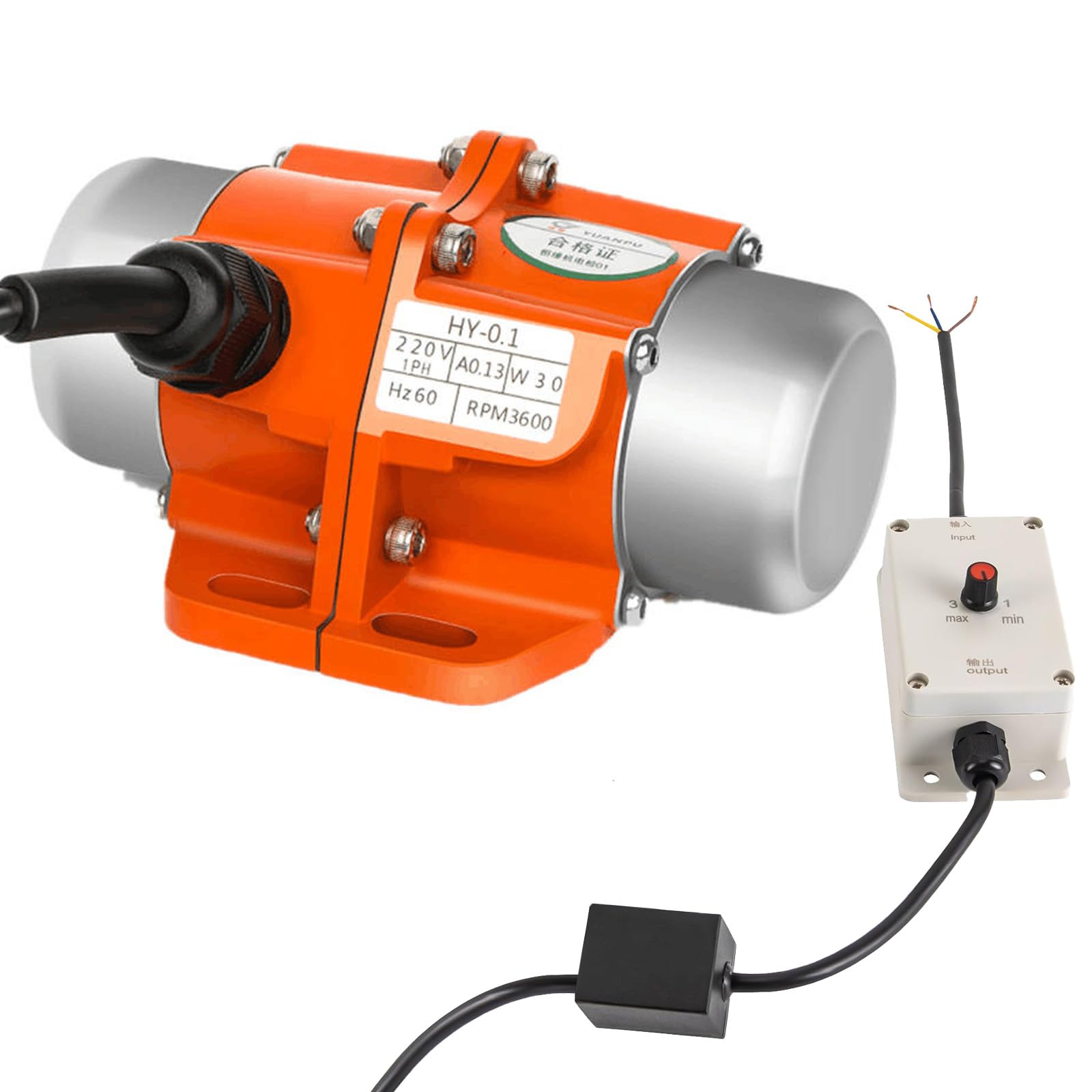 100W Elektrischer Vibrationsmotor, 220V Rüttelmotor aus Aluminiumlegierung mit 0-3000RPM Stufenloser Geschwindigkeitsregler für Bergbau Metallurgie Kohle Elektrizität Bauwesen