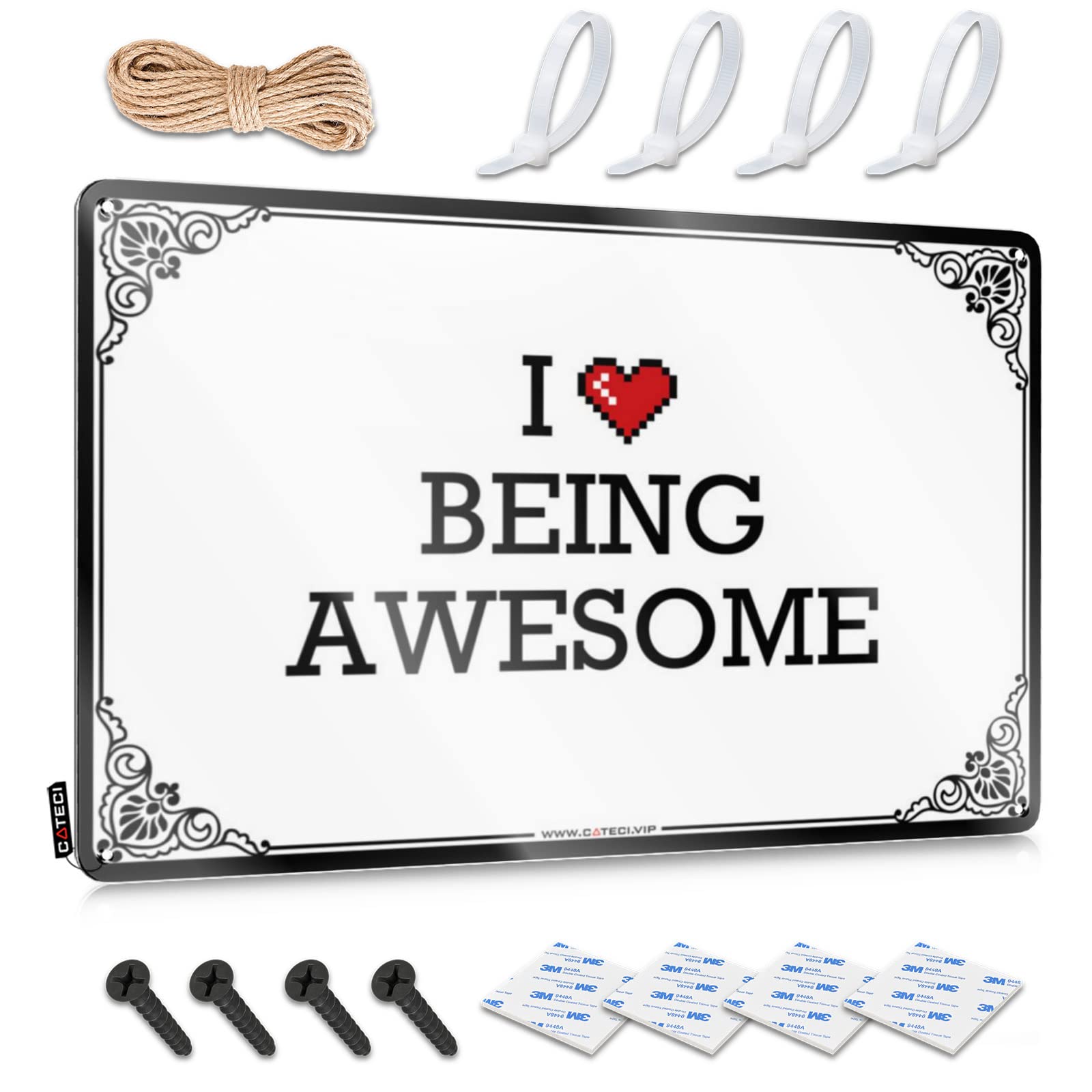 I Love Being Awesome Outside Decor Vintage - Decorations Waterproof Vintage Wall Art(20X30CM)