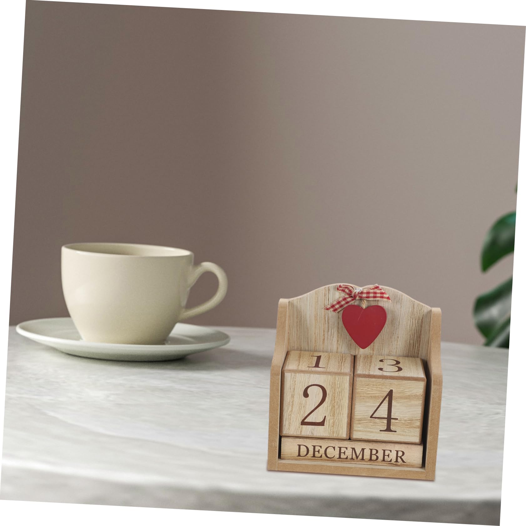 VILLCASE 4 Stück dekorativer Kalender bürodeko büro dekoration desk calendar tischkalender blockiert Kalender rustikale Datumsanzeige Kalenderblock aus Holz Kalenderblöcke aus Holz hölzern