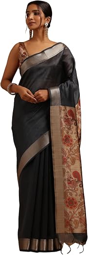Soch Womens Tussar Kalamkari Print Saree